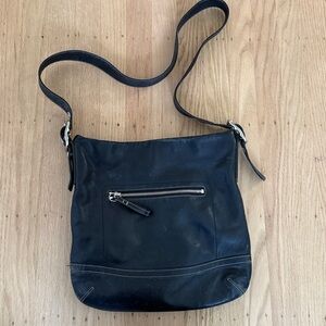 Vintage Coach Black leather crossbody bag